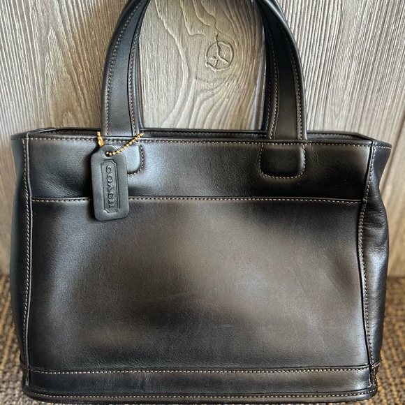 Vintage Coach Bleecker Street handbag. Made in USA 🇺🇸 outside pocket, dk gray - Picture 15 of 15